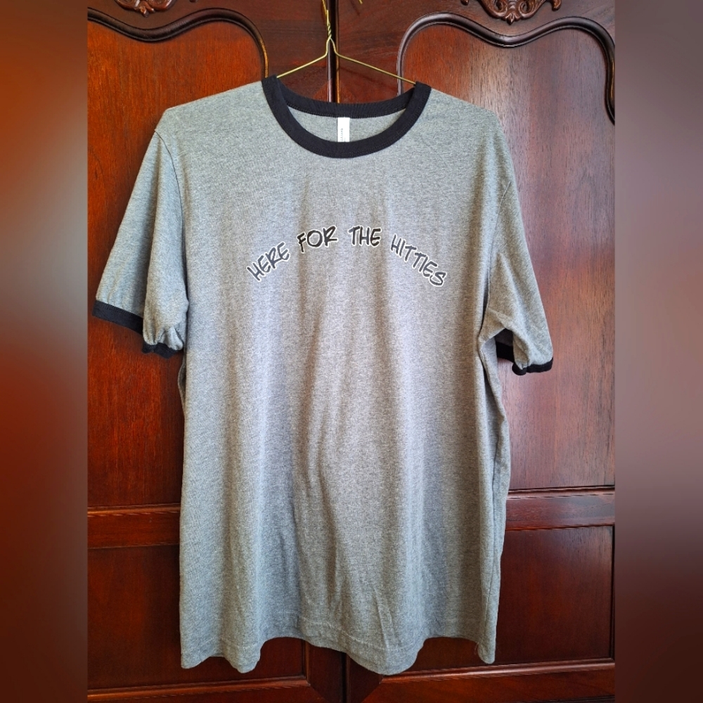 "Here for the Hitties" heather grey graphic tee Harry Styles
